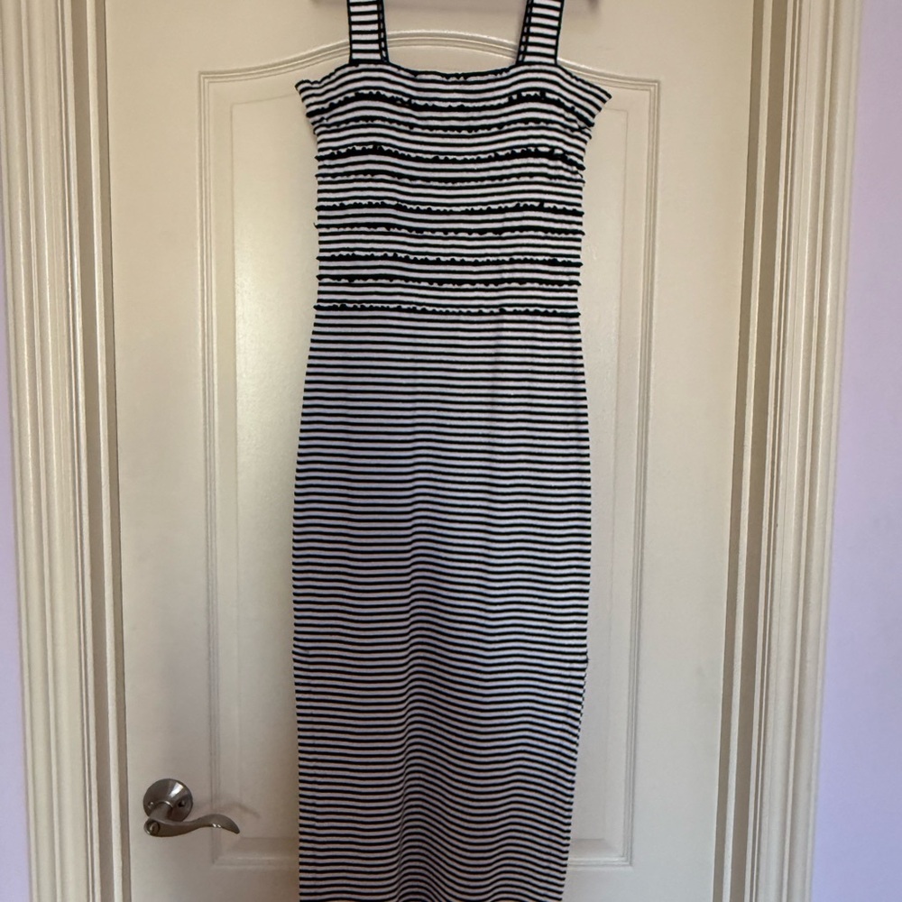 Derek Lam 10 Crosby Nellie Lettuce Trim Midi Dress